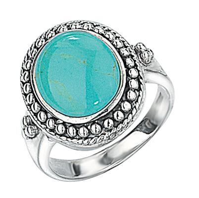 Synthetic Turquoise Oval Ring