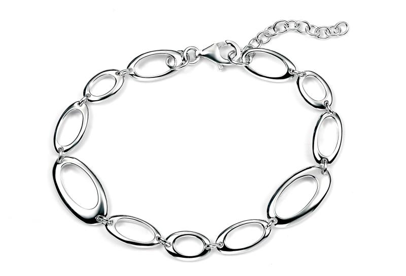 Sterling Silver Oval Link Bracelet 925