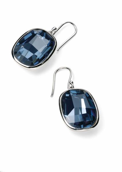 Swarovski Crystal Graphic Stone Earrings In Denim Blue