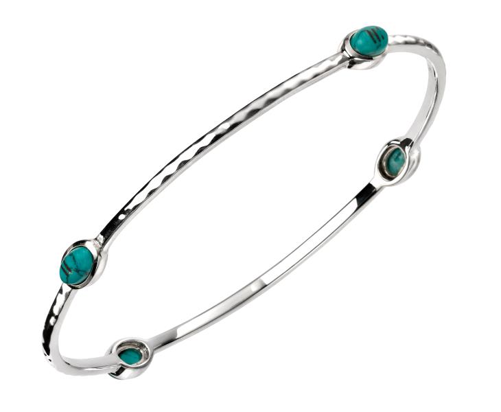 Turquoise Bangle With Texture Pattern