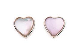 White Mother Of Pearl Heart Stud