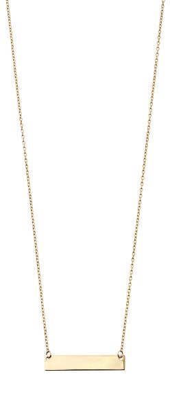 Yellow Gold Engravable Bar Necklace