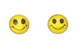 Yellow Smiley Face Stud