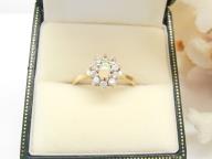 9ct Gold Opal & CZ Cluster Ring