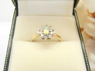 9ct Gold Opal & CZ Cluster Ring