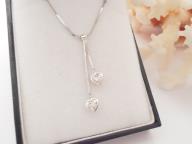 9ct White Gold Hearts Pendant Chain Necklace 16 3/4" 
