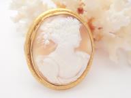 Antique Rolled Gold Cameo Brooch