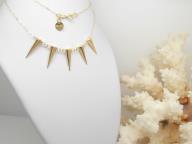 Delicate 9ct Yellow Gold 5 Spike Ladies Necklace Punk 10k