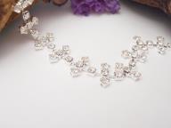 Diamante Wedding Bracelet Flowers Silver Plated 