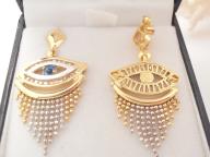 Egyptian 18ct Gold Evil Eye Necklace And Earrings 750