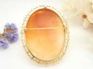 Large 9ct Gold Cameo Brooch Woman Lady 375 