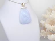 Large Silver Lilac Agate Pendant & Chain 925