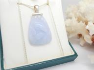Large Silver Lilac Agate Pendant & Chain 925