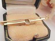 Vintage 15ct Gold Aquamarine Brooch Pin