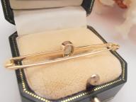 Vintage 15ct Gold Aquamarine Brooch Pin