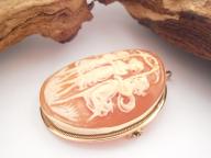 Vintage 9ct Gold Cameo Brooch / Pendant Three Graces